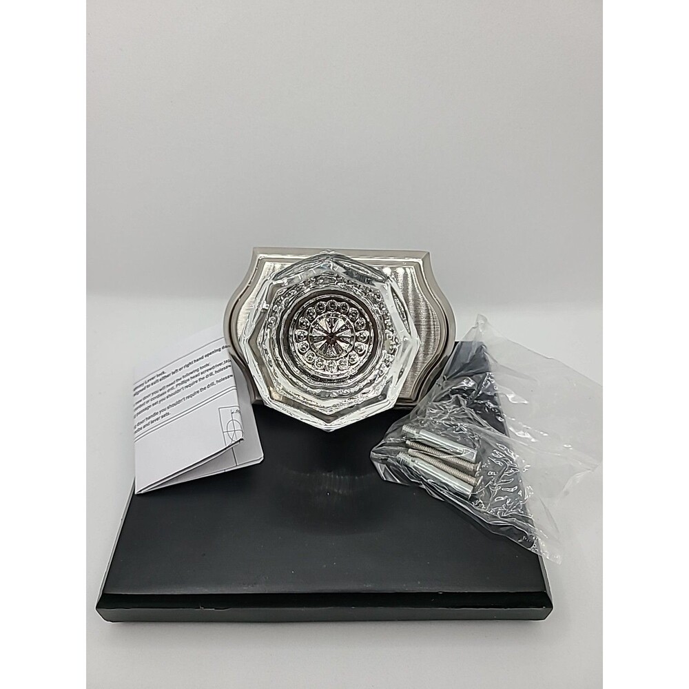 Crystal Glass  Dummy Handset in  Medium Silver- Clear Old Town knobs